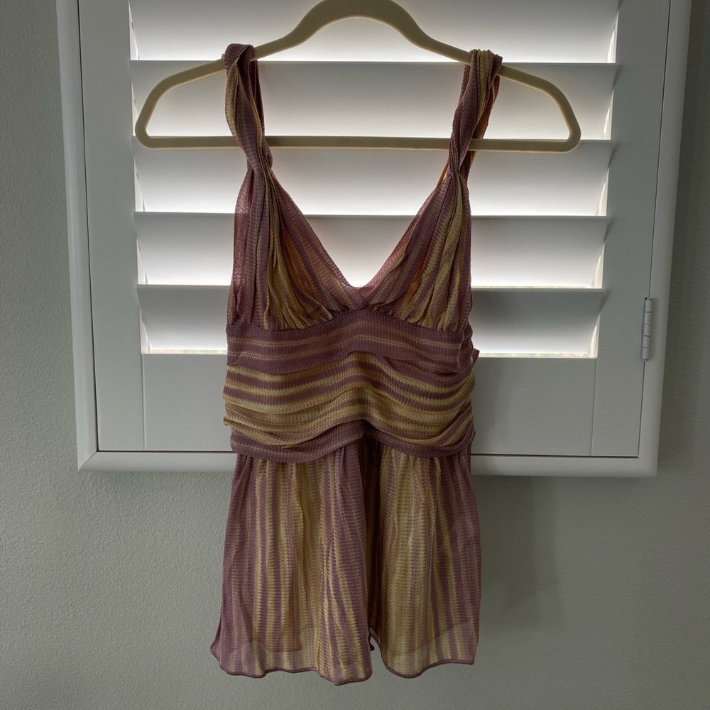 Missoni knit sexy pink and tan top size 40